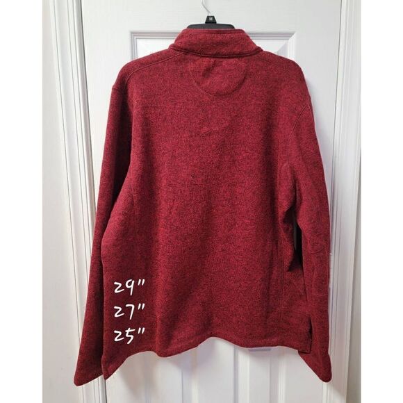 Woolrich Fleece Pullover Burgundy XL - Picture 2 of 7